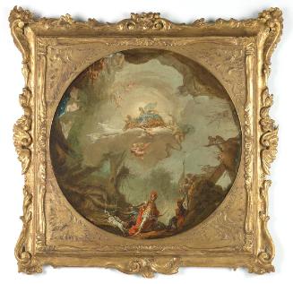 Vinzenz Fischer, Die Jagd des Agamemnon, 1763, Öl auf Leinwand, 63 × 63 cm (Bildfeld kreisförmi…