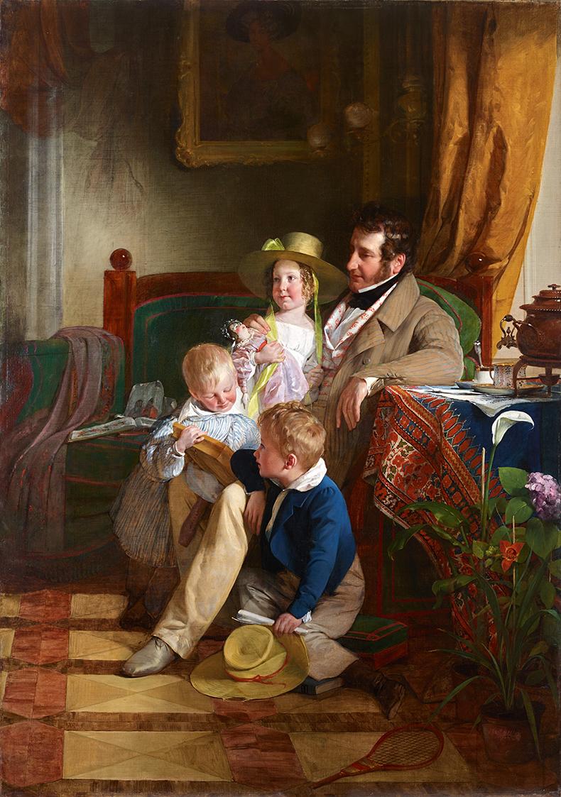 Friedrich von Amerling, Der Textilfabrikant Rudolf von Arthaber (1795-1867) und seine Kinder Ru…