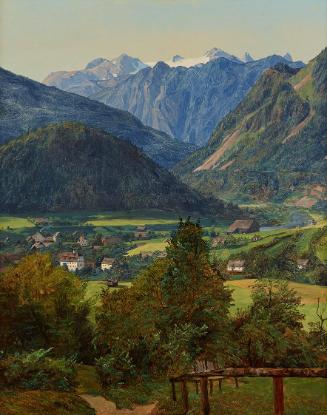 Ferdinand Georg Waldmüller, Der Dachstein vom Sophien-Doppelblick bei Ischl, 1835, Öl auf Holz,…