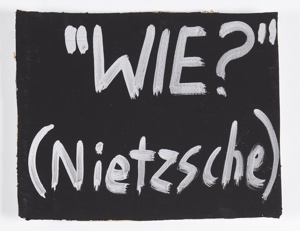 Elisabeth von Samsonow, "WIE?" (Nietzsche), 2011, Acryl auf Karton, 30 × 38 cm, Belvedere, Wien…