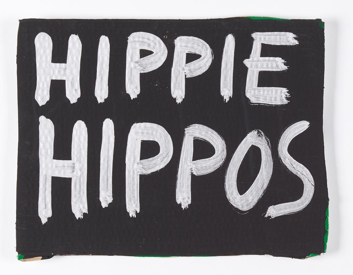 Elisabeth von Samsonow, HIPPIE HIPPOS, 2011, Acryl auf Karton, 23,5 × 30,5 cm, Belvedere, Wien,…