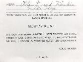 Gustav Klimt, Einladungskarte zur Nachfeier des 50. Geburtstags von Gustav Klimt, 1912, Feder i…