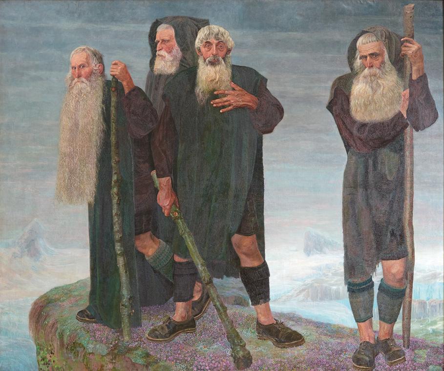 Karl Mediz, Die Eismänner, vor 1902, Öl auf Leinwand, 213 x 255 cm, Belvedere, Wien, Inv.-Nr. 4…