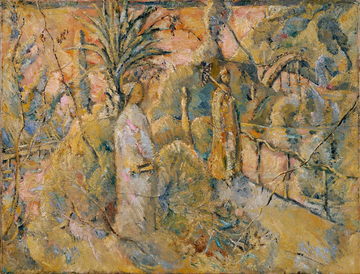 Eugen von Kahler, Der König erblickt das Mädchen, um 1910, Öl auf Leinwand, 50 x 65,5 cm, Belve…