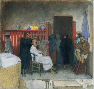 Emil Orlik, Der Babier von Singapur, 1900, Tempera, Farbstift und Bleistift auf Karton, 39 x 41…