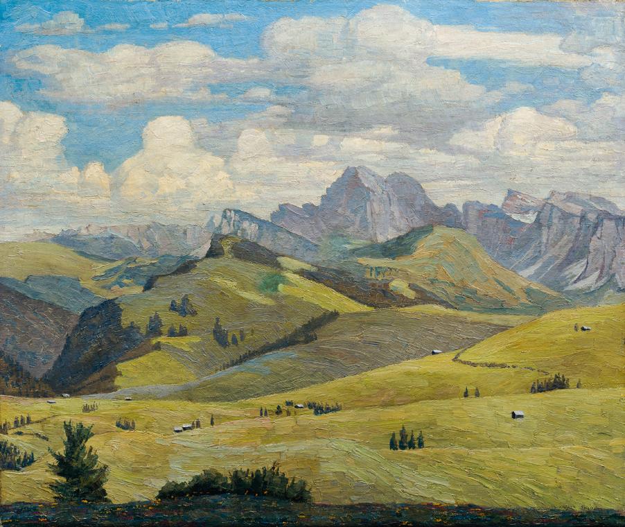 Max Kahrer, Seiser Alm (Südtirol), 1914, Öl auf Leinwand, 67 x 78 cm, Belvedere, Wien, Inv.-Nr.…