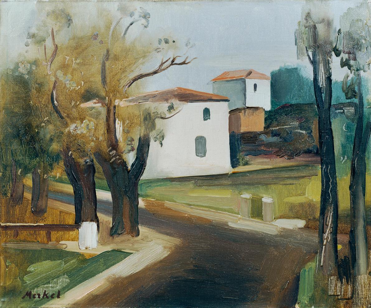 Georg Merkel, Landschaft bei Ober-St.-Veit, um 1931, Öl auf Leinwand, 38 x 45,5 cm, Belvedere, …
