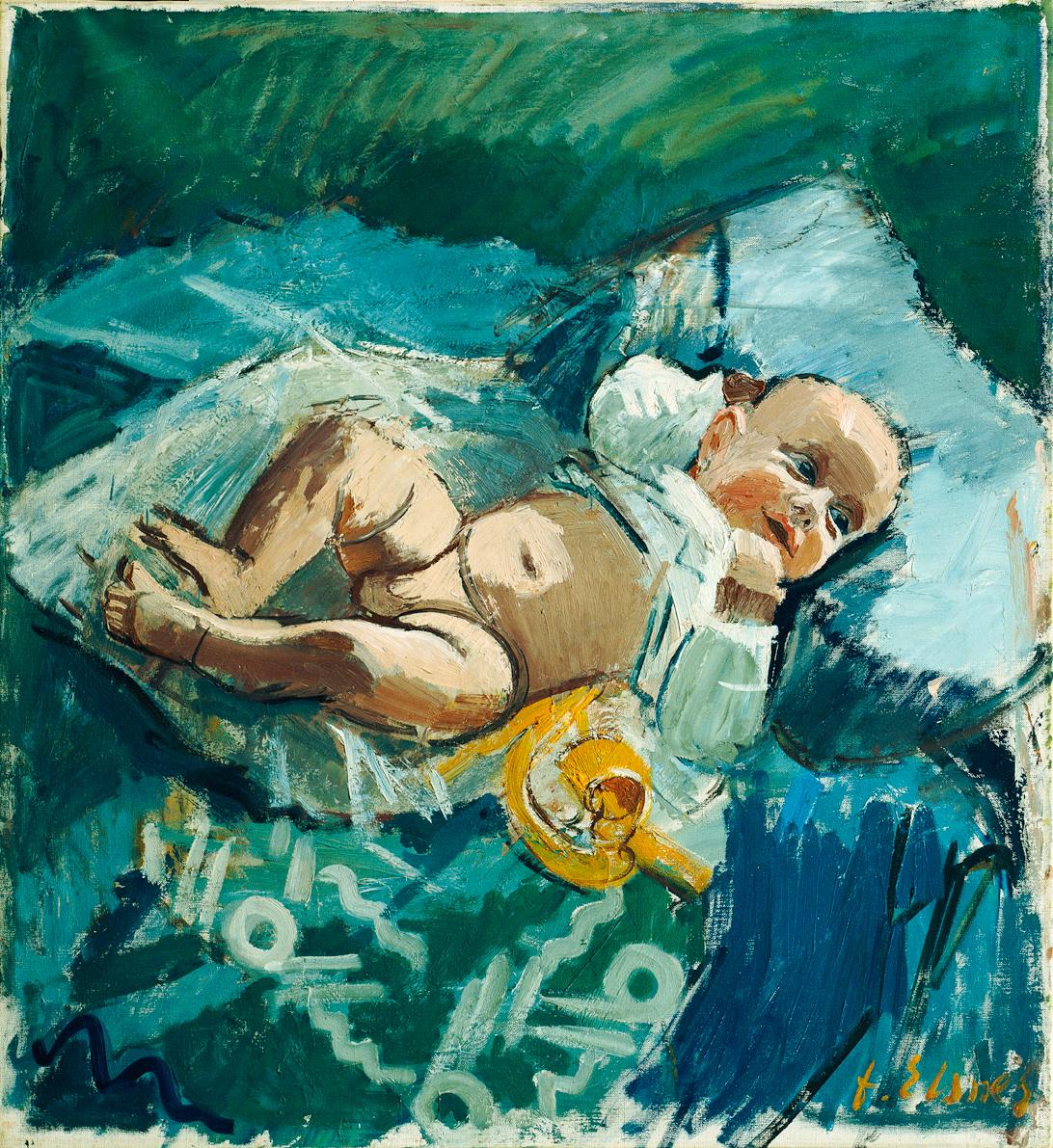 Franz Elsner, Kind in den Kissen, 1931, Öl auf Leinwand, 76 x 84 cm, Belvedere, Wien, Inv.-Nr. …