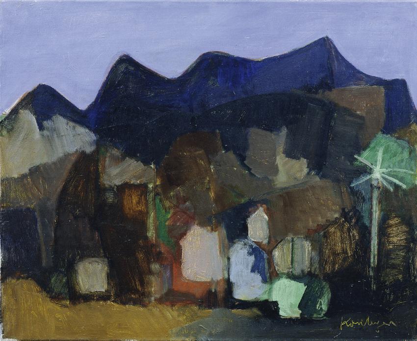 Alfred Kornberger, Romantische Landschaft, 1963, Öl auf Leinwand, 60 x 73 cm, Artothek des Bund ...