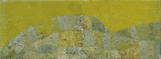 Richard Hirschbäck, Gelbe Landschaft, um 1965, Öl auf Leinwand, 22,3 × 60,2 cm, Artothek des Bu ...