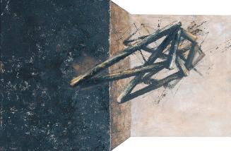 Robert Kabas, Corner, 1991, Öl auf Leinwand, ungerahmt, Breite oben: 159,5 × 85 × 2,5 cm, Belve…