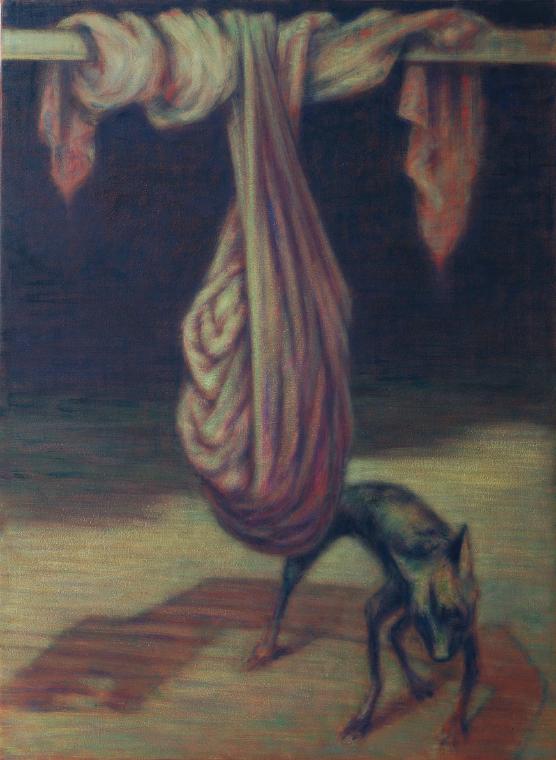Alicia Sancha, "Y ahora que ?". Es könnte ja noch was da sein, 1997, Eitempera auf Molino, 150 …