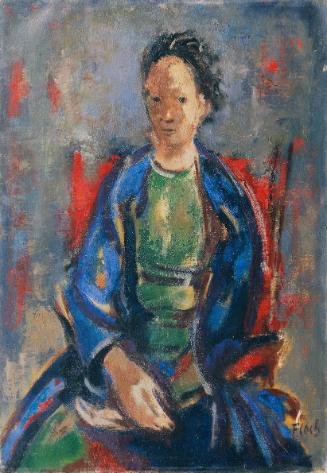 Joseph Floch, Damenbildnis, 1958, Öl auf Leinwand, 66,5 x 46,5 cm, Belvedere, Wien, Inv.-Nr. 55…