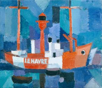 Archiv Wilfried Kirschl, Innsbruck, Feuerschiff, 1957, Öl auf Leinwand, 60 x 70 cm, Artothek de…