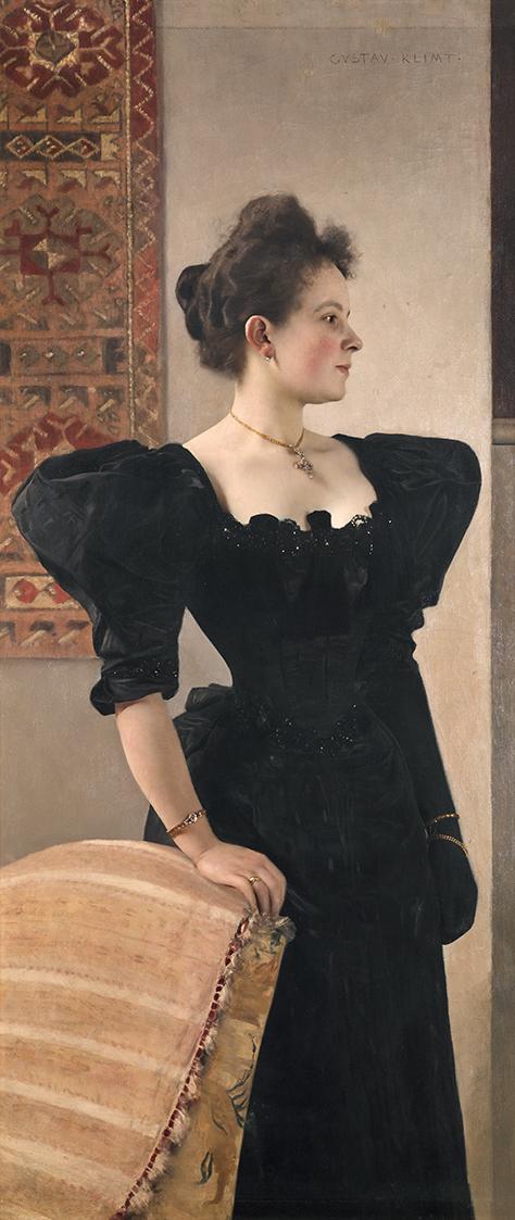 Gustav Klimt, Frauenbildnis, um 1893, Öl auf Leinwand, 168 × 84 × 2 cm, Dauerleihgabe aus Priva…