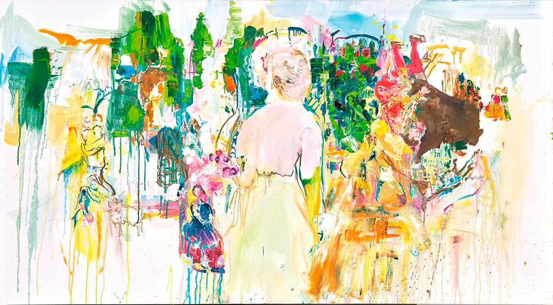 Isa Schmidlehner, Torero, 2007, Öl und Acryl auf Leinwand, ungerahmt: 80 × 145 × 2 cm, Schenkun…