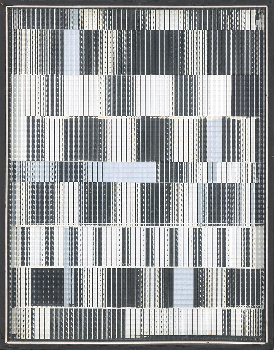 Marc Adrian, AB2, 1968, Hinterglasmontage, Collage hinter Edelitglas, 93,5 × 73 × 5 cm, Belvede…