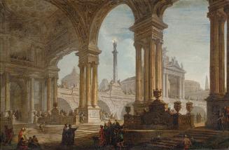 Vinzenz Fischer, Architekturstück, um 1761, Öl auf Leinwand, 47 × 72 cm, Belvedere, Wien, Inv.-…