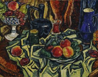 Helene Funke, Pfirsichstillleben, 1918, Öl auf Leinwand, 52 x 69,5 cm, Belvedere, Wien, Inv.-Nr…