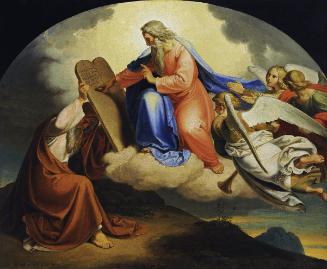 Joseph von Führich, Gott schreibt Moses auf dem Berg Sinai die zehn Gebote auf zwei steinerne T…
