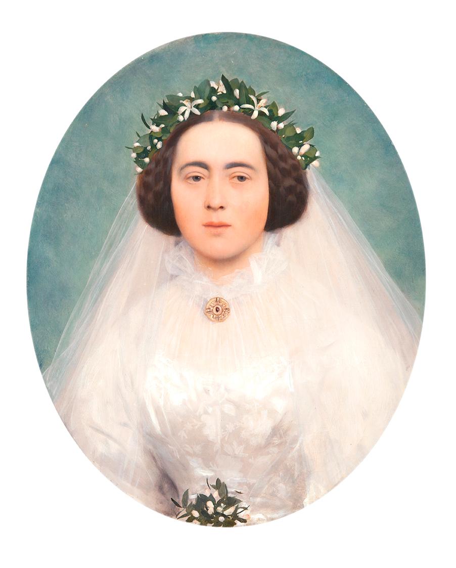Gustav Klimt, Marie Kerner von Marilaun als Braut, 1891–1892, Öl auf Leinwand, 68,8 × 54,5 cm, …