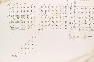 Richard Kriesche, Entwurfskizze, 1966, Faserschreiber und Kreide auf Transparentpapier, 29,7 × …