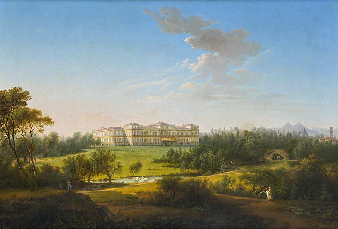 Marco Gozzi, Schloss Monza im Park, undatiert, Öl auf Leinwand, 78,5 × 115 cm, Belvedere, Wien,…