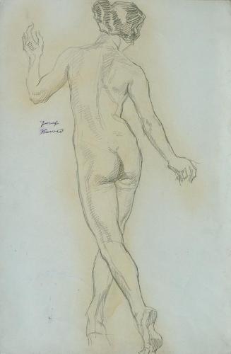 Josef Wawra, Rückenakt, um 1925, Bleistift auf Papier, 50 x 33 cm, Belvedere, Wien, Inv.-Nr. 85…