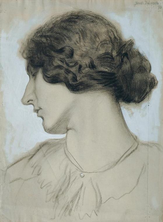 Josef Wawra, Kopf einer jungen Frau im Profil, 1918, Kreide auf Papier, 48 x 35 cm, Belvedere, …