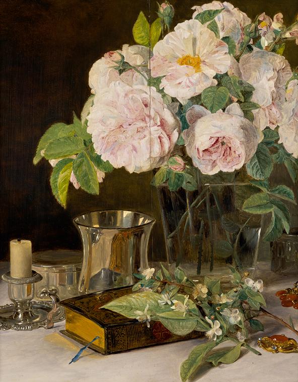 Ferdinand Georg Waldmüller, Rosen im Glas, 1831, Öl auf Holz, 30 x 26 cm, Belvedere, Wien, Inv.…
