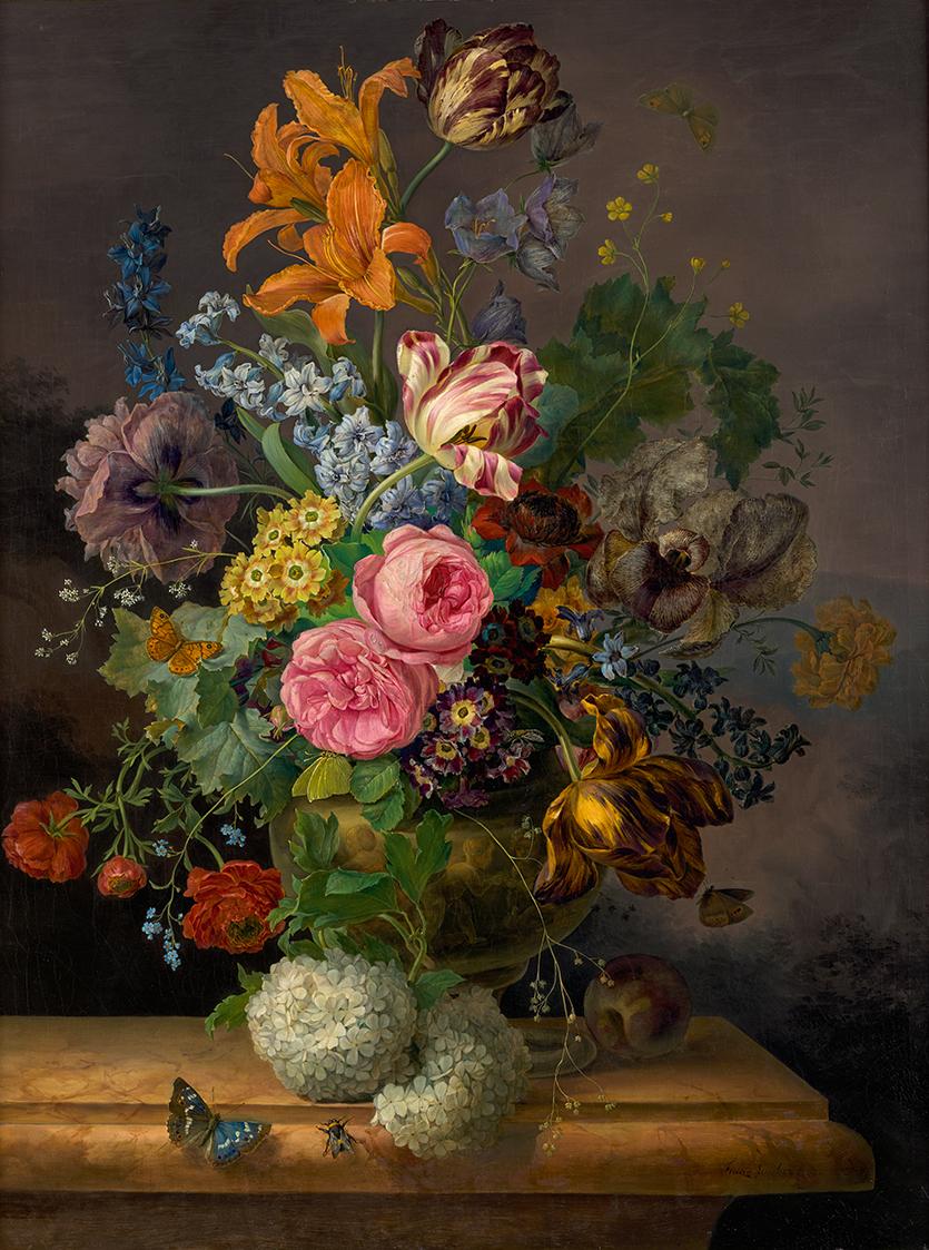 Franz Xaver Gruber, Blumenstück, um 1838, Öl auf Leinwand, 80 x 64 cm, Belvedere, Wien, Inv.-Nr…
