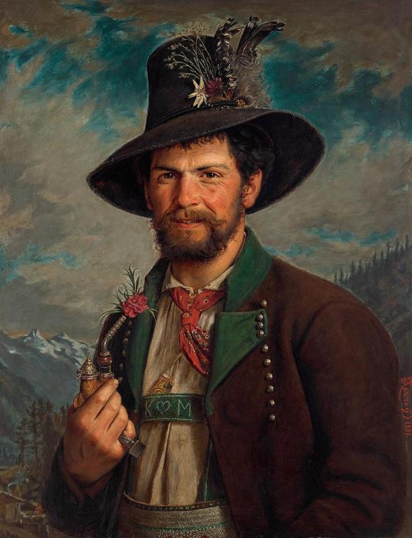 August Pezzey, Tiroler Bauer in Stubaier Tracht, 1881, Öl auf Leinwand, 82,8 x 65 cm, Belvedere…