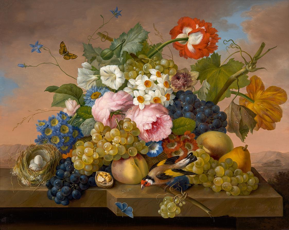 Franz Xaver Petter, Blumenstillleben, 1824, Öl auf Holz, 49 x 63,5 cm, Belvedere, Wien, Inv.-Nr ...