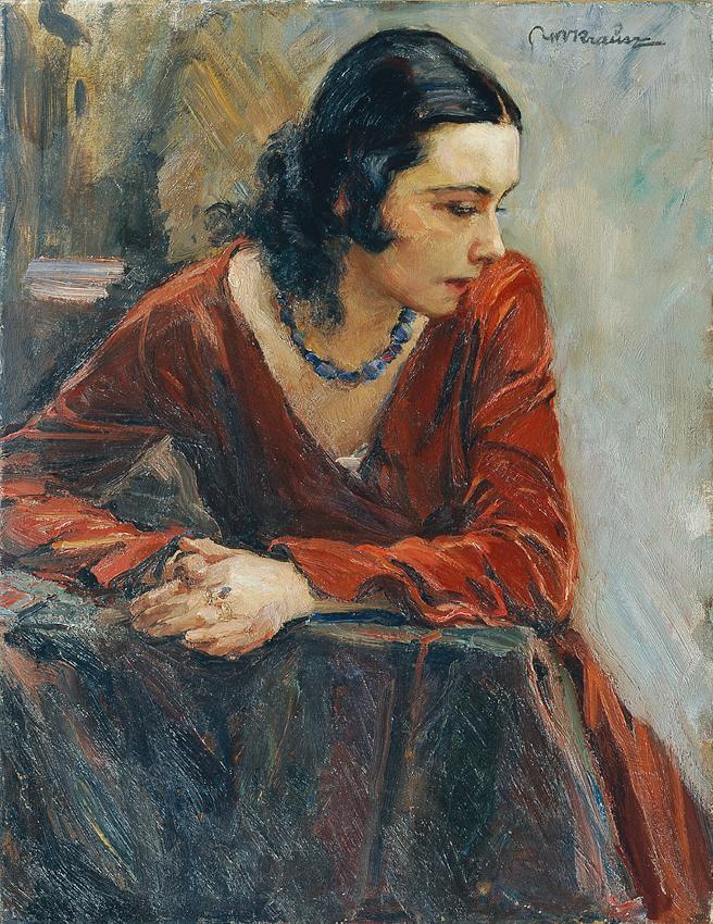 Wilhelm Victor Krausz, Meditation, 1920er, Öl auf Leinwand, 74 x 58 cm, Belvedere, Wien, Inv.-N…