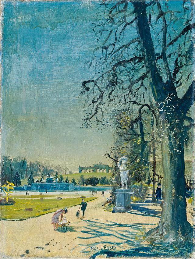 Oskar Laske, Der Schönbrunner Schlosspark, 1942, Öl auf Leinwand, 39 x 30 cm, Belvedere, Wien, …
