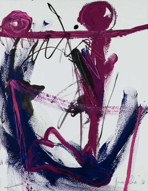 Ernst Len, Ohne Titel, um 1985, Mischtechnik auf Papier, Blattmaße: 24,5 × 19 cm, 2012 Schenkun…