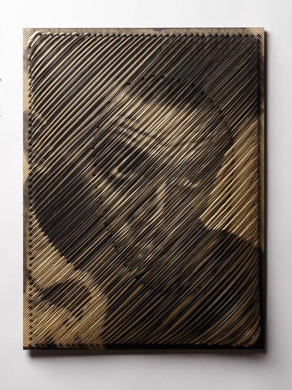 Ilse Haider, Egon Schiele, 2007, Fotoemulsion auf Holz und Pediggrohr, 80 x 60 x 15 cm, Belvede…