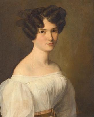 Ferdinand Georg Waldmüller, Junge Dame in weißem Kleid, 1827, Öl auf Holz, 31 × 25 cm, Belveder…