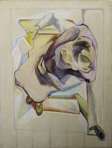 Josef Gabler, In die Lektüre vertieft, 1963, Öl auf Leinwand, 95,5 x 72 cm, Belvedere, Wien, In…