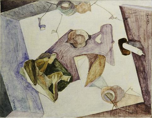 Josef Gabler, Stillleben mit Genre, 1967, Öl auf Leinwand, 48,5 x 63 cm, Belvedere, Wien, Inv.-…