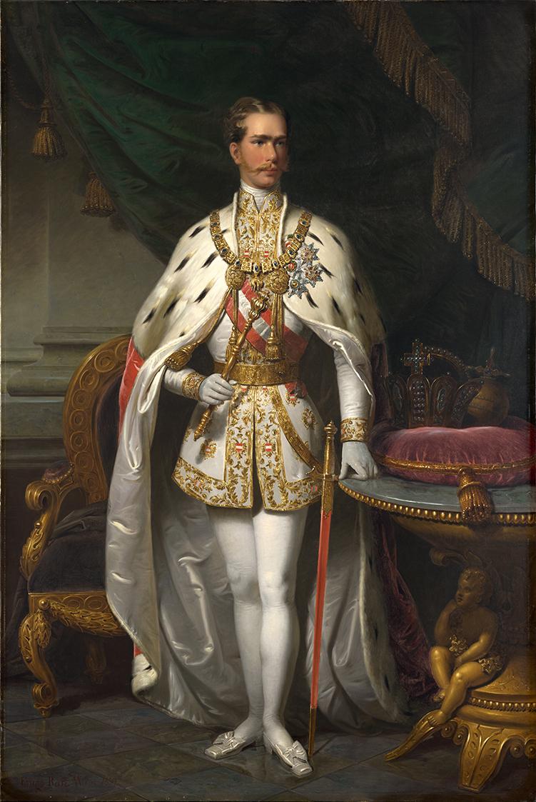 Franz Russ, Kaiser Franz Joseph I., 1869, Öl auf Leinwand, 221,5 × 148,5 cm, Belvedere, Wien, I…