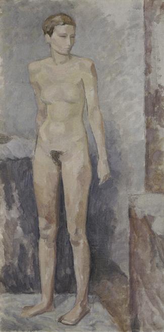 Walther Gamerith, Stehender weiblicher Akt, vor 1944, Öl auf Leinwand, 102 x 52 cm, Belvedere, …