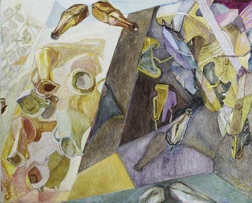 Josef Gabler, Horizont, 1983, Öl, Tusche auf Leinwand, 63 x 79 cm, Belvedere, Wien, Inv.-Nr. 72…