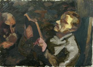 Walther Gamerith, Lesender alter Mann, vor 1949, Öl auf Karton, 103 x 73,5 cm, Belvedere, Wien,…