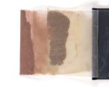 Wil Frenken, sand spiele, 1973, Sand in Folie, 4 Plakate in Kartonschuber, Faltumschlag aus Nat…