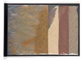 Wil Frenken, sand spiele, 1973, Sand in Folie, 4 Plakate in Kartonschuber, Faltumschlag aus Nat…
