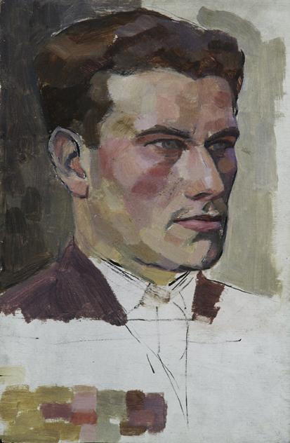 Walther Gamerith, Herrenbildnis, vor 1949, Öl auf Sperrholz, 46,5 x 30,5 cm, Belvedere, Wien, I…
