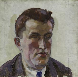 Walther Gamerith, Herrenbildnis, vor 1949, Öl auf Sperrholz, 41 x 41 cm, Belvedere, Wien, Inv.-…