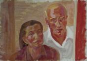Walther Gamerith, Selbstbildnis mit Frau Grete, vor 1949, Öl auf Karton, 52 x 73 cm, Belvedere,…