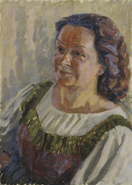 Walther Gamerith, Dame in Tracht, vor 1949, Öl auf Karton, 70 x 49 cm, Belvedere, Wien, Inv.-Nr…